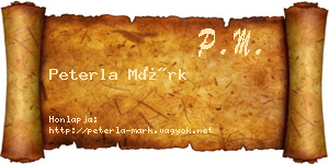 Peterla Márk névjegykártya